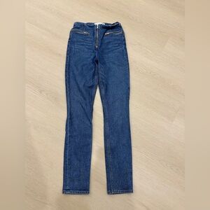 Reformation Zipper Skinny Dark Wash Jeans Size 26